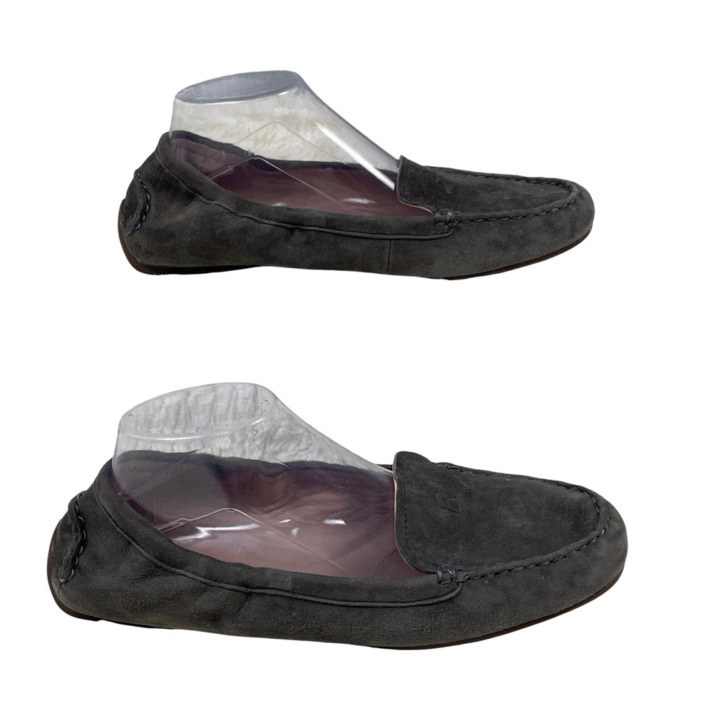 Taryn Rose Kristine Loafers Womens 10 Grey Suede Driving Flats TR0390 Excellent